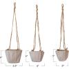 imageCreative CoOp Round Jute and Cotton Hanging Planters Natural Set of 3