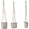 imageCreative CoOp Round Jute and Cotton Hanging Planters Natural Set of 3