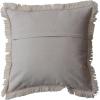 imageCreative CoOp Square Woven Cotton Slub Pillow with Metallic Gold Thread and Fringe Natural Cream
