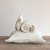 imageCreative CoOp Square Woven Cotton Slub Pillow with Metallic Gold Thread and Fringe Natural Cream