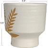 imageCreative CoOp Stoneware Footed Planter with Flower Reactive Glaze White and Mustard