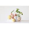 imageCreative CoOp Stoneware Footed Planter with Flower Reactive Glaze White and Mustard