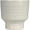 imageCreative CoOp Stoneware Footed Planter with Flower Reactive Glaze White and Mustard