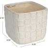imageCreative CoOp Stoneware Planter with Debossed Woven Grid Pattern White