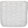 imageCreative CoOp Stoneware Planter with Debossed Woven Grid Pattern White