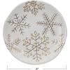 imageCreative CoOp Stoneware Plate with Gold Electroplated Snowflakes White and Gold