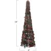 imageCreative CoOp Tall Metal and Glass Beaded Christmas Tree Red and Green
