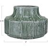 imageCreative CoOp TerraCotta Vase Planter with Embossed Lines and Crackle Glaze Green