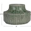 imageCreative CoOp TerraCotta Vase Planter with Embossed Lines and Crackle Glaze Green