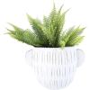 imageEmbossed Stoneware Planter with Reactive Glaze Finish Holds 7quot PotEach one Will Vary DF2924