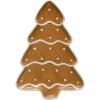 imageCreative CoOp HandPainted Ceramic Gingerbread Tree Shaped Platter Brown and White Serveware