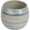 imageCreative CoOp HandPainted Stoneware Planter with Pattern and Reactive Glaze White and Blue