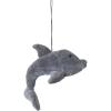 imageCreative CoOp Handmade Cotton Velvet Dolphin Ornament Grey