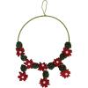 imageCreative CoOp Handmade Wool Felt Flower Wreath Red and Green