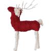 imageCreative CoOp Large Boucl Cotton Knit and Wire Reindeer Red and White
