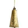 imageCreative CoOp Metal Bell on Jute Rope Hanger Antique Gold Finish