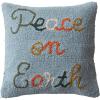 imageCreative CoOp Multicolor Square Cotton Tufted Pillow Peace On Earth