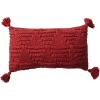 imageCreative CoOp Red Woven Cotton Knit Lumbar Pillow with Tassels Sandwashed Finish
