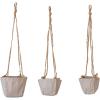imageCreative CoOp Round Jute and Cotton Hanging Planters Natural Set of 3