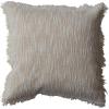 imageCreative CoOp Square Woven Cotton Slub Pillow with Metallic Gold Thread and Fringe Natural Cream