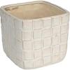 imageCreative CoOp Stoneware Planter with Debossed Woven Grid Pattern White