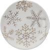 imageCreative CoOp Stoneware Plate with Gold Electroplated Snowflakes White and Gold