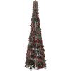 imageCreative CoOp Tall Metal and Glass Beaded Christmas Tree Red and Green