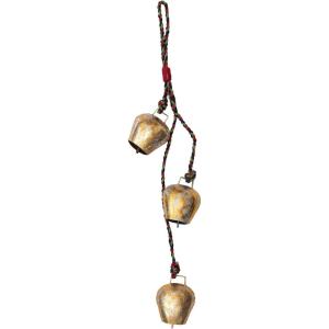 imageCreative CoOp 27quot H Hanging Metal Bells wBraided Jute Hanger Multi Color ampamp Gold Finish
