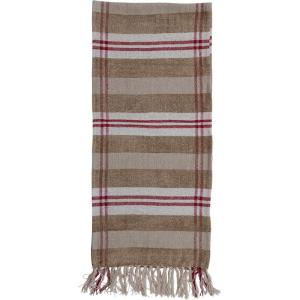 imageCreative CoOp 72 L x 14 W Recycled Chenille ampamp Cotton Table Runner wFringe Red Cream ampamp Tan Color Plaid