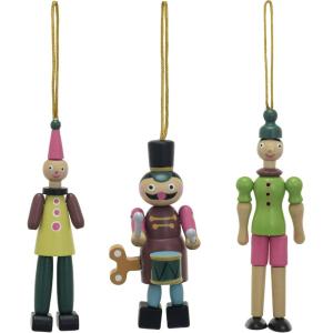 imageCreative CoOp Decorative Wood Toy Ornaments Multicolor Set of 3