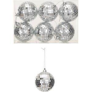 imageCreative CoOp Glass and Foam Disco Ball Ornaments with Acetate Box Silver Finish Set of 6