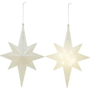imageCreative CoOp Plastic Star Ornament with Glitter and LED Light White