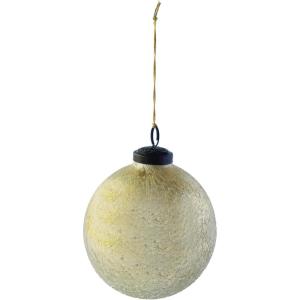 imageCreative CoOp Round Glass Seeded Ball Ornament Antique Gold Finish