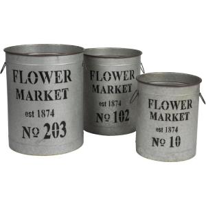 imageCreative CoOp Set of 3 Flower Market Buckets