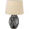 imageCreative CoOp 13 in Round Ceramic Organic Shaped Table Lamp with Fabric Shade 100 Watts Bulb Maximum Gunmetal Color