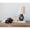 imageCreative CoOp 13 in Round Ceramic Organic Shaped Table Lamp with Fabric Shade 100 Watts Bulb Maximum Gunmetal Color