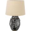 imageCreative CoOp 13 in Round Ceramic Organic Shaped Table Lamp with Fabric Shade 100 Watts Bulb Maximum Gunmetal Color