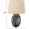 imageCreative CoOp 13 in Round Ceramic Organic Shaped Table Lamp with Fabric Shade 100 Watts Bulb Maximum Gunmetal Color