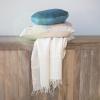 imageCreative CoOp 16 Inches Cotton and Jute Embroidered Octagon Shaped Blue Pillow