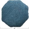 imageCreative CoOp 16 Inches Cotton and Jute Embroidered Octagon Shaped Blue Pillow