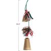 imageCreative CoOp 1912H Hanging Metal Bells wBraided Cotton ampamp Fabric Remnants Hanger Red Green Cream Color ampamp Gold Finish