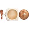 imageCreative CoOp Blue Stoneware Canister with Design Lid and Spoon Cream Natural 55quot H