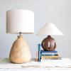 imageCreative CoOp Ceramic Table Lamp with Linen Shade and CutOuts Brown and Natural
