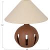 imageCreative CoOp Ceramic Table Lamp with Linen Shade and CutOuts Brown and Natural