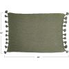 imageCreative CoOp Cotton Knit Tassels Olive Green Throw Blanket