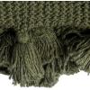 imageCreative CoOp Cotton Knit Tassels Olive Green Throw Blanket