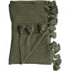 imageCreative CoOp Cotton Knit Tassels Olive Green Throw Blanket