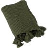 imageCreative CoOp Cotton Knit Tassels Olive Green Throw Blanket