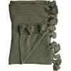 imageCreative CoOp Cotton Knit Tassels Olive Green Throw Blanket