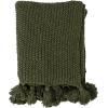 imageCreative CoOp Cotton Knit Tassels Olive Green Throw Blanket